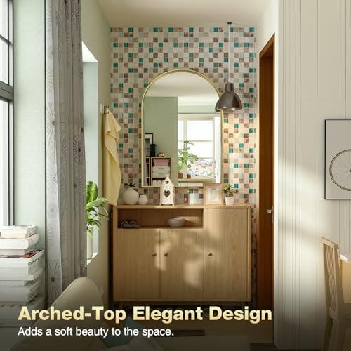 Brightify Arched Mirror, Arched Wall Mirror, 24 x 40 Inch Gold Arch Mirror - Image 4