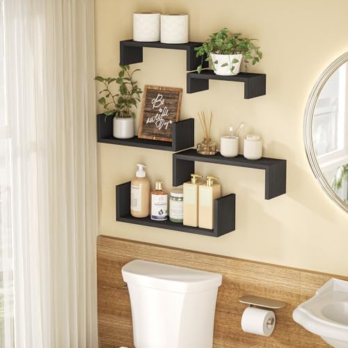 SRIWATANA Black Floating Shelves - Image 3