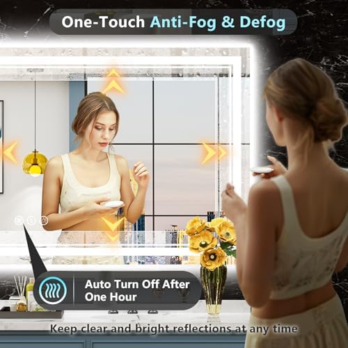 77x36 LED Bathroom Mirror, Backlit & Front Lit Lighted Mirror - Image 5