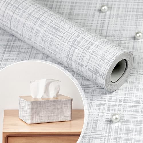 Gray Grasscloth Wallpaper Peel and Stick Wallpaper Texture Contact Paper - Image 2