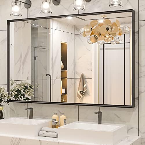 Keonjinn 48x30 Inch Black Bathroom Mirror by Keonjinn
