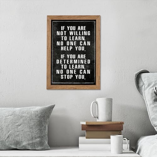 Golden Framed If You Are Not Willing To Learn Motivational Canvas Wall Art - Image 4