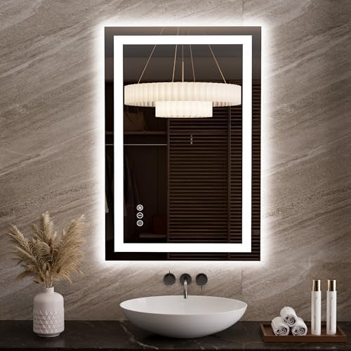 LOAAO 23.6"x35.4" LED Bathroom Mirror by LOAAO