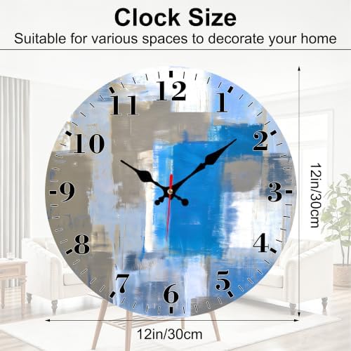 12" Silent Wall Clock, Round Wall Clock - Image 2