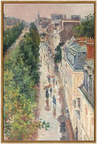 ARPEOTCY Cityscape Framed Canvas Wall Art, 24x36 Inch, Vintage French Street by ARPEOTCY