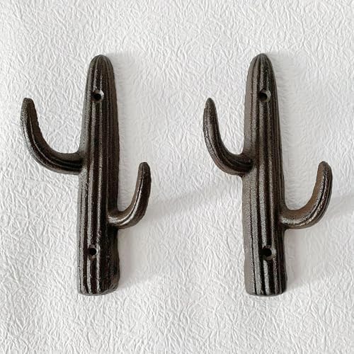 Rustic Cactus-Shaped Decorative Wall Hook Rack Hangers - Image 3
