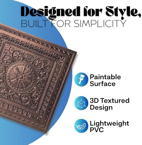 Art3d PVC Drop Ceiling Tiles 24x24 in, 48 Sq.Ft - Image 3
