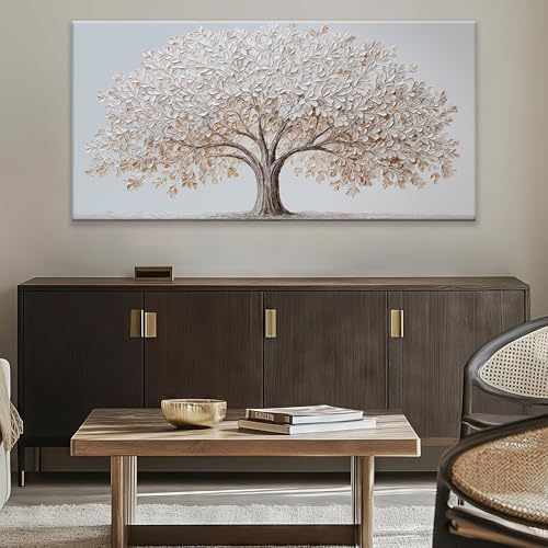 Tree Of Life Large Wall Art Decor 29"X58" White Wall Art - Image 6