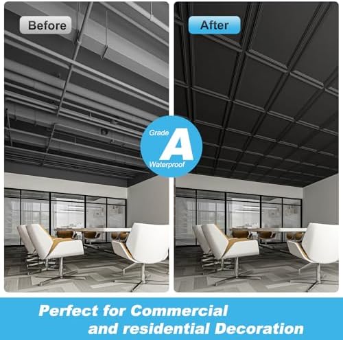Art3d 12-Pack Waterproof Drop Relief Ceiling Tiles, 24 x 48 in - Image 3