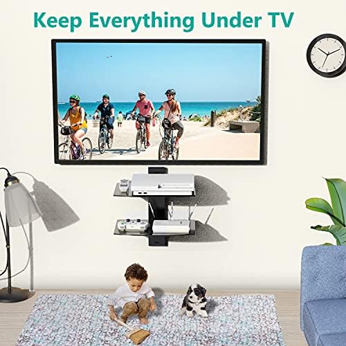 WALI 2 Tier Glass Floating TV Wall Shelf - Image 4