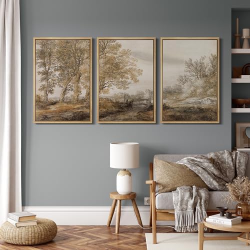 MUDECOR Framed Canvas Print Wall Art Pastoral Elegance Golden Age Landscape - Image 3