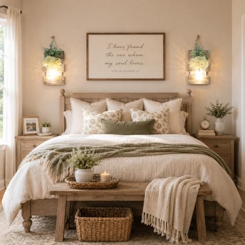 Rustic Mason Jar Wall Decor Set of Two, Rustic Brown - Image 5