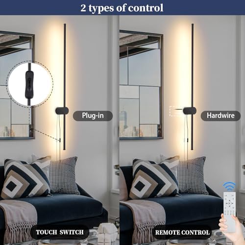 KELUOLY Dimmable Plug in Wall Sconce Set of 2, Adjustable Color Temperature - Image 5
