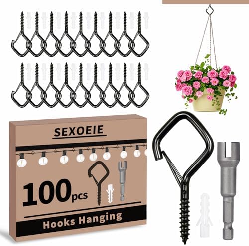 100 PCS Black Eye Screw Hooks for Hanging Heavy Duty by Unknown