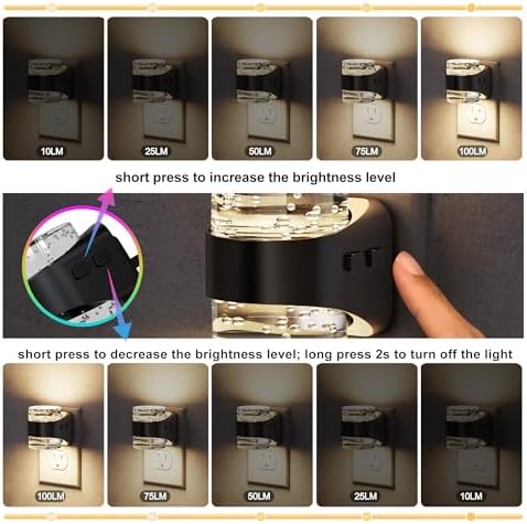 JandCase LED Night Light, Bubble Night Lights Plug into Wall Auto - Image 3