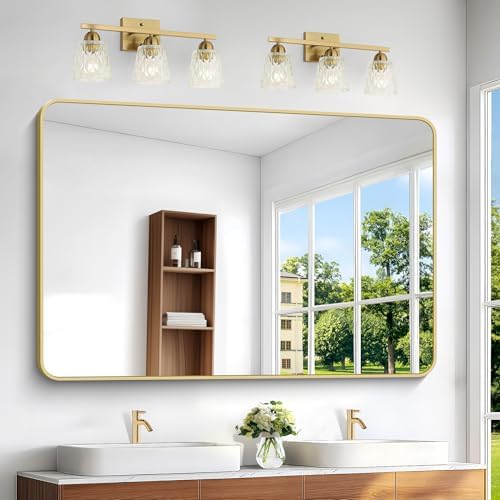 BONEWEI Gold Bathroom Mirror, 60x40 inch Wall Mirror - Image 2