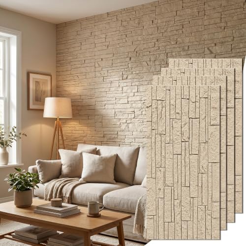 VooBang 3D Stacked Ledger Stone PU Wall Panels by VooBang