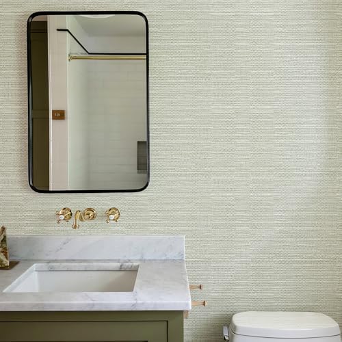 Simon&Siff Textured Grasscloth Peel and Stick Wallpaper 17.7"x1200" Neutral - Image 2