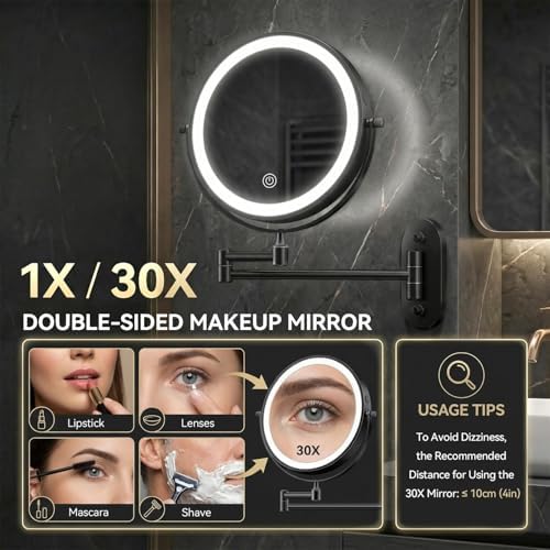 Auxmir 1X/30X Wall Mounted Makeup Mirror - Image 2