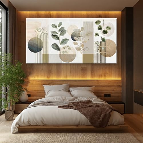 Large Boho Green Wall Art For Living Room Prints 39x78 In Green Botanical Boho - Image 4