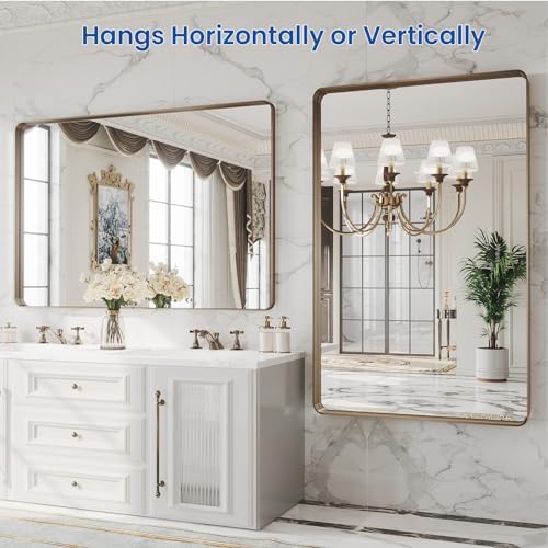 WEER Bronze Bathroom Vanity Mirror 48X32 Inch - Image 5