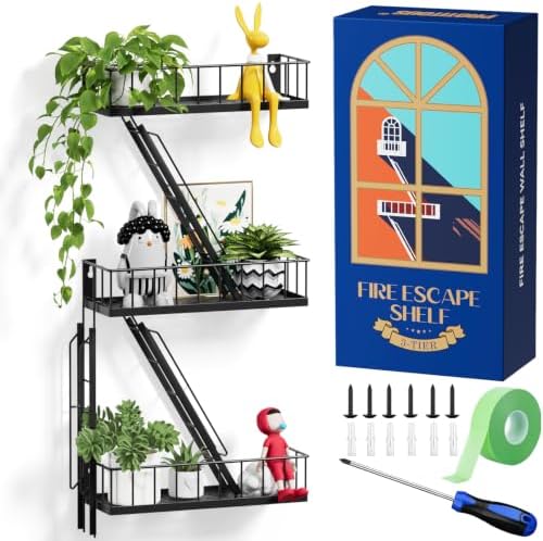 Fire Escape Shelf- New York Industrial Metal Shelf by PROTITOUS