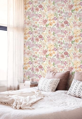 Heroad Peel and Stick Wallpaper Floral Wallpaper Pink Contact Paper - Image 3