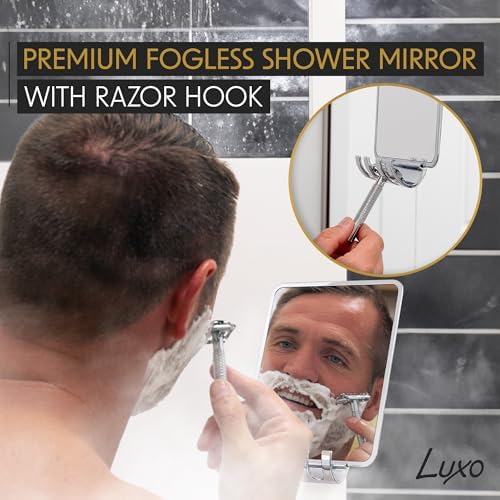 Luxo Shower Mirror Fogless for Shaving, Shower Shaving Mirror - Image 2