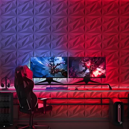 AMIGO 20 Pieces of 3D Diamond PVC Wall Panels - Image 2