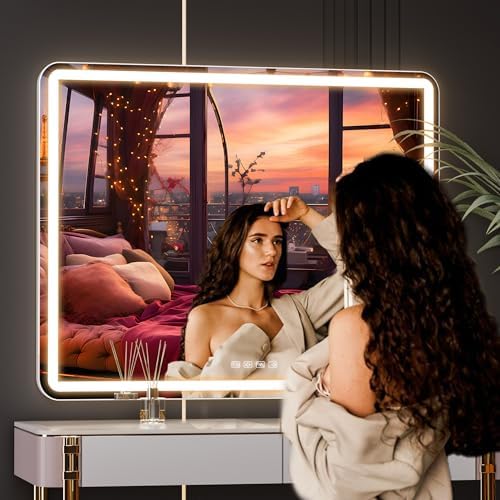 Hasipu Vanity Mirror with Lights and Bluetooth Speaker, 39.4" x 29.5" LED - Image 6