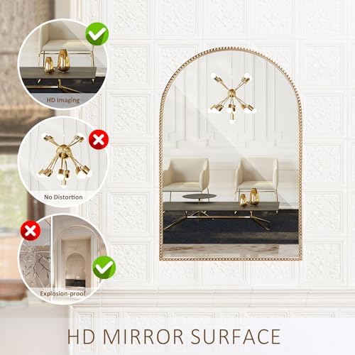 Antique Gold Arched Wall Mirror 20"x30" - Image 6