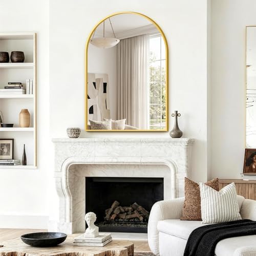 FGU Arched Bathroom Mirror for Over Sink 2 Pack 38"x26" Gold Vanity Mirror - Image 2