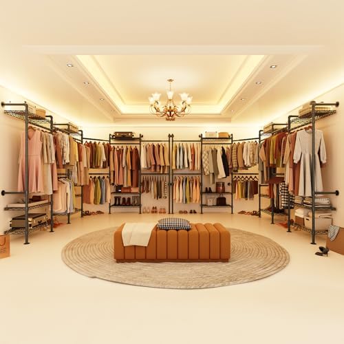 ONBRILL H6 Wall Mounted Closet System, Industrial Pipe Clothes Rack - Image 3