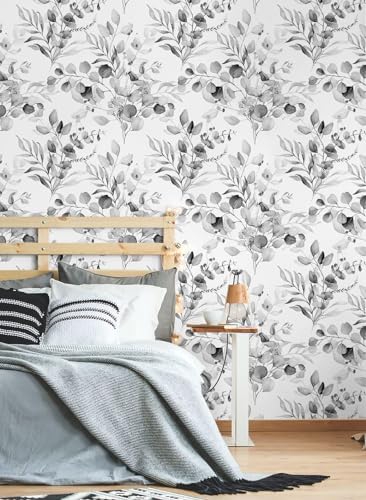 HAOKHOME Black White Wallpaper Peel and Stick Bathroom 17.3in x 19.6ft - Image 4