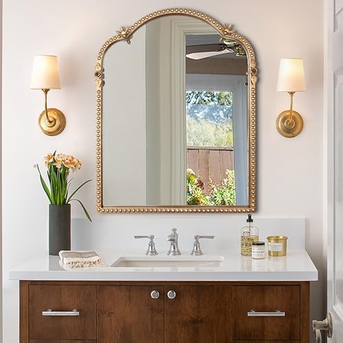 BAODANFU Baroque Arch Mirror for Wall, Decorative Accent Vanity Mirrors for - Image 6