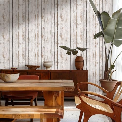 COMSTICKC 3D Faux Wood Wall Sticker Shiplap Peel and Stick, Not Real Wood - Image 6