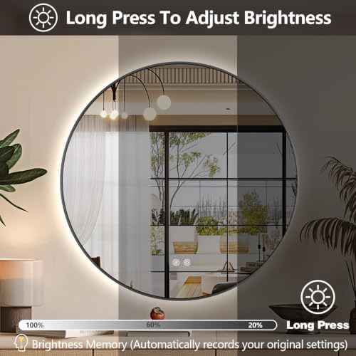 Niccy 28" Round LED Bathroom Backlit Mirror - Image 5