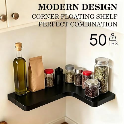 Floating Corner Shelves, Wall Shelf Set of 4, Shelves - Image 4