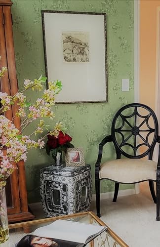 Erfoni Green Floral Embossed Wallpaper Pure Green Peel and Stick Wallpaper - Image 3