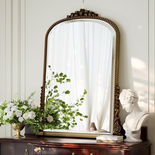 24"×32" Gold Arched Wall Mirror - Image 2