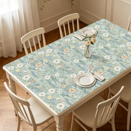 Boho Pale Blue Daisy Floral Peel and Stick Wallpaper 17.5" x 118" - Image 4