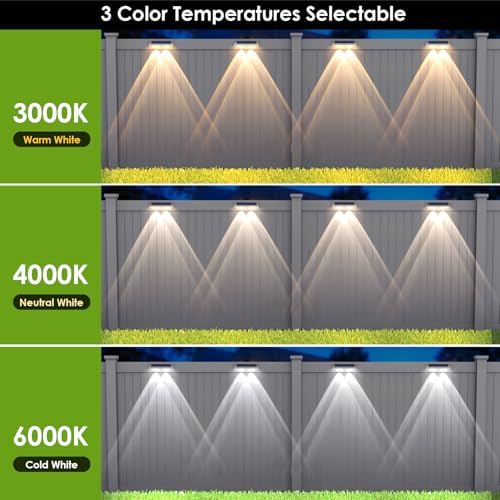 12 Pack Solar Fence Lights Outdoor Waterproof LED - Image 2