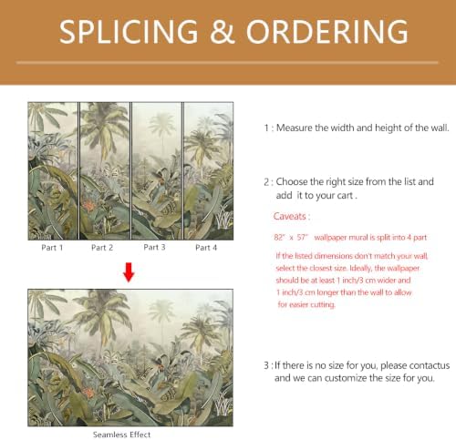 Tropical Rainforest Plant Leaves Palm Tree wall Mural Peel and Stick - Image 5