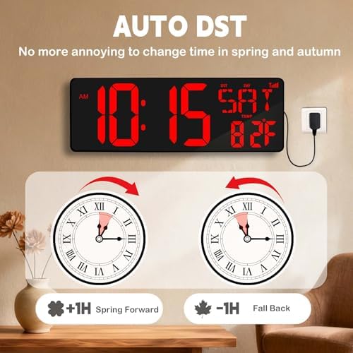 Digital Wall Clock Large Display: 16.5" LED Digital Clock - Image 4