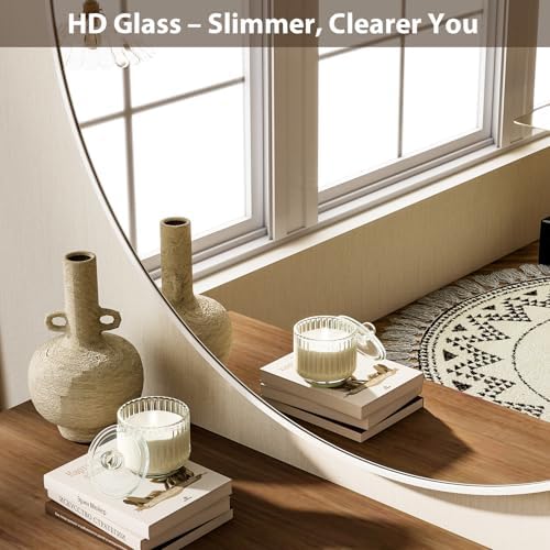 HARRITPURE Round Mirror 30 White Wall Mounted Circle Mirrors - Image 3