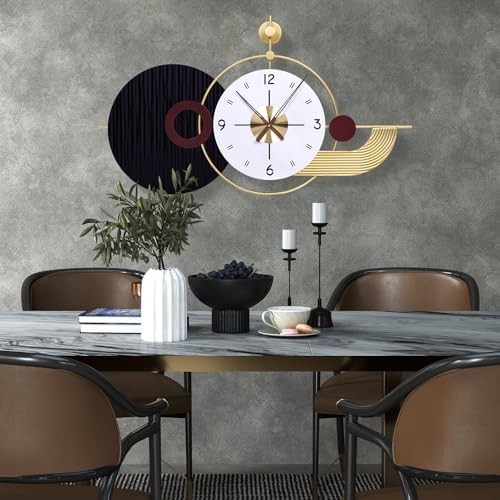 37.8×21 Inch Modern Abstract Geometric Metal Wall Clock - Image 5