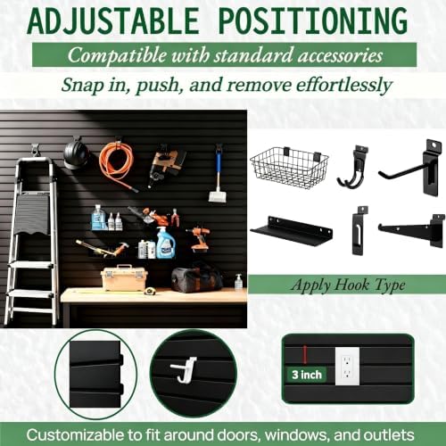Slat Wall Paneling 4x2 ft Garage Organizer Storage Systems, Heavy Duty PVC - Image 4