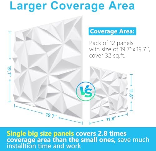 STICKGOO 3D Wall Panels Diamond, 19.7" x 19.7" - Image 4