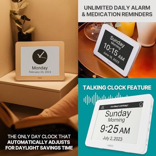 Robin Day Clock 2026 for Seniors, Easy-to-Read Display for Elderly, Day Date - Image 2