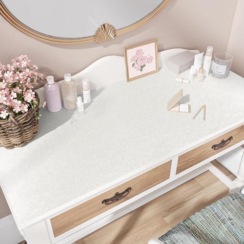 VEELIKE 15.7''x354'' Thick White Glitter Wallpaper Peel and Stick Sparkle - Image 3